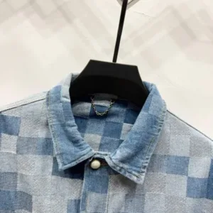 Louis Vuitton K930 24FW Mosaic Chessboard Blurred Denim Jacket