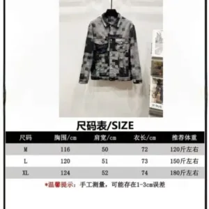 Louis Vuitton Mosaic Black and Grey Checkered Denim Jacket K970 Top Version