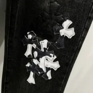Chrome Hearts C007 Drak Miami Black Milk Cow Leather Jeans