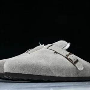 BIRKENSTOCK fluffy slippers BOSTON SUEDE SERIES LOW TOP COWHIDE SUEDE CASUAL SHOES