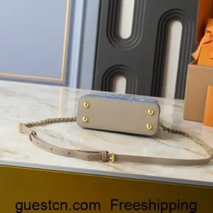 Louis Vuitton Women’s SS25 Resort Mini Capucines Denim Blue Monogram Denim handbags