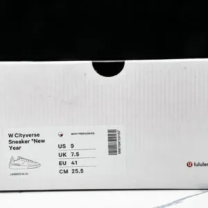 LULULEMON LW9B07S04-24 CITYVERSE LOW TOP SPORTS AND CASUAL SNEAKERS WHITE/LIGHT WHEAT/RED shoes