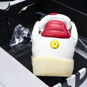 LULULEMON LW9B07S04-24 CITYVERSE LOW TOP SPORTS AND CASUAL SNEAKERS WHITE/LIGHT WHEAT/RED shoes
