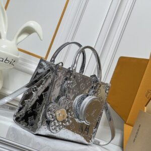 Louis Vuitton OnTheGo PM Monogram Mirror silver M26373 tote hand bags
