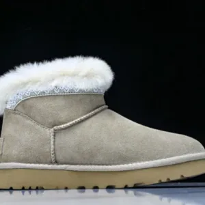 UGG 11174496 WOMEN’S SNOW BOOTS 2025 WINTER WOOLEN BOOTS ANTI SLIP ANKLE BOOTS BROWN/WHITE shoes
