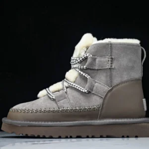 UGG W11574574 THE NEW AUTUMN WOMEN’S SNOW BOOTS ARE COMFORTABLE WARM AND CASUAL DARK GRAY/COFFEE