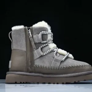 UGG W11574574 THE NEW AUTUMN WOMEN’S SNOW BOOTS ARE COMFORTABLE WARM AND CASUAL DARK GRAY/COFFEE