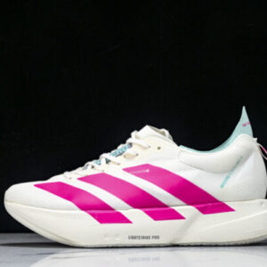 adidas KJ3873 ADIOS 4 M BREATHABLE LIGHTWEIGHT AND LOW TOP RUNNING SHOES PINK/WHITE/SKY BLUE