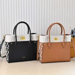 Louis Vuitton On My Side MM High End cowhide Leathers Tuffetage Tote Handbags