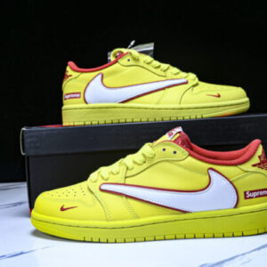 Nike DM7866 002 011 AIR JORDAN 1 LOW OG SP AJ1 LOW TOP CULTURAL supreme CASUAL SNEAKERS YELLOW/RED/WHITE