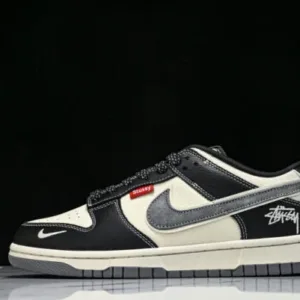 Nike DN3168-003 DUNK LOW STUSSI CO BRANDED LOW TOP CASUAL SNEAKERS DARK GRAY/BLACK/BEIGE - CASUAL SNEAKERS, men's nike, nike, nike 2025 sneakers, nike 2026 sneakers, Nike air force, nike air force sneakers, nike boys shoes, nike boys sneakers, nike casual, nike casual sneakers, nike kids, nike kids shoes, nike kids sneakers, nike man sneakers, nike men's, nike shoes, nike sneakers, nike sneakers shoes, nike sports shoes, nike sports sneakers, nike students shoes, nike students sneakers, nike stussy, nike stussy casual, nike supreme af-1 sneakers, stussy casual