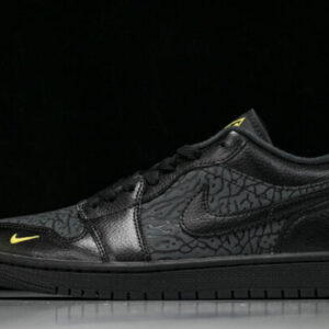 Nike IM6568-010 JORDAN 1 LOW BLACK ELEPHANT PRINT BLACK/ANTHRACITE/TOUR YELLOW