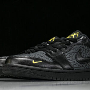Nike IM6568-010 JORDAN 1 LOW BLACK ELEPHANT PRINT BLACK/ANTHRACITE/TOUR YELLOW