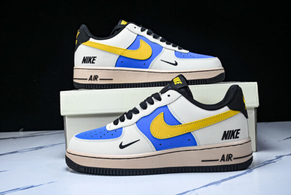 Nike NH0601 574 577 AIR FORCE 1'07 LOW TOP AF1 CASUAL SNEAKERS KLEIN BLUE/WHITE/YELLOW/BLACK/PINK Shoes - CASUAL SNEAKERS, men's nike, nike, nike 2025 sneakers, nike 2026 sneakers, nike boys shoes, nike boys sneakers, nike casual, nike casual sneakers, nike kids, nike kids shoes, nike kids sneakers, nike man sneakers, nike men's, nike shoes, nike sneakers, nike sneakers shoes, nike sports shoes, nike sports sneakers, nike students shoes, nike students sneakers
