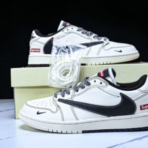 Nike SJ0086-134 supreme AIR JORDAN 1 LOW OG SP AJ1 LOW TOP CULTURAL CASUAL SNEAKERS BLUE/GREY/WHITE/BLACK