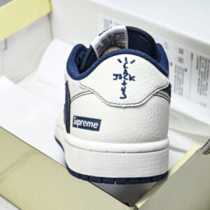 Nike SJ0086-134 supreme AIR JORDAN 1 LOW OG SP AJ1 LOW TOP CULTURAL CASUAL SNEAKERS BLUE/GREY/WHITE/BLACK