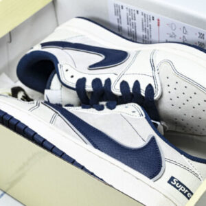 Nike SJ0086-134 supreme AIR JORDAN 1 LOW OG SP AJ1 LOW TOP CULTURAL CASUAL SNEAKERS BLUE/GREY/WHITE/BLACK