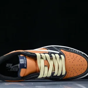 Nike XY2688-118 Givenchy AIR JORDAN 1 LOW OG SP AJ1 LOW TOP CULTURAL CASUAL SNEAKERS ORANGE/WHITE/BLACK