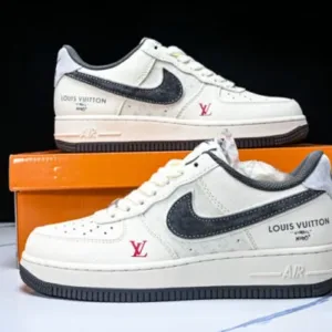 L&V Nike MZ9588 811 AIR FORCE 1’07 LV8 LOW TOP CASUAL SNEAKERS BLACK/WHITE Shoes