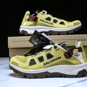 salomon 477502-26 TECHAMPHIBIAN 5 MEN’S AND WOMEN’S WADING SHOES ARE BREATHABLE EARTHY YELLOW/BLACK shoes