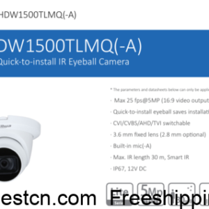 Dahua DH-HAC-HDW1500TLMQ-A 5MP Starlight HDCVI Camera