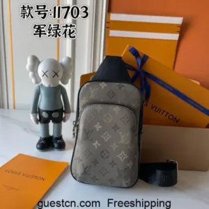 LV M11703 Avenue Sling Monogram Eclipse Reverse Turquoise bags