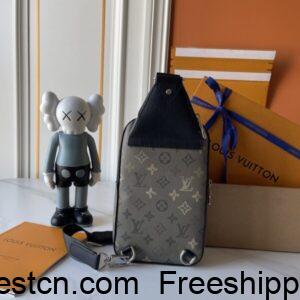 LV M11703 Avenue Sling Monogram Eclipse Reverse Turquoise bags