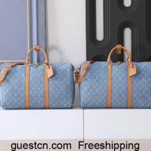 LV Keepall Bandouliere 45 Sky Blue Denim M25334 Bags