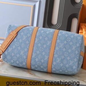 LV Keepall Bandouliere 45 Sky Blue Denim M25334 Bags