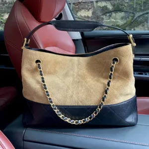 Chanel 5634 26A suede patchwork bucket bag