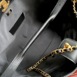 Chanel 5634 26A suede patchwork bucket bag