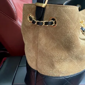 Chanel 5634 26A suede patchwork bucket bag