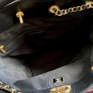 Chanel 5636 26A suede and leather bucket bag