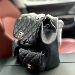 Chanel AS3860 popular double-pocket frog Dual-pocket Backpack