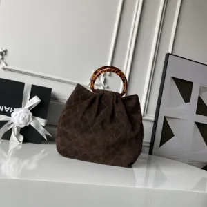 Chanel 26C AS6010 Tortoise Suede Bucket Handbags