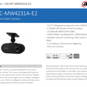 DH-IPC-MW4231A-E2 2MP Dual Lens Dash Camera