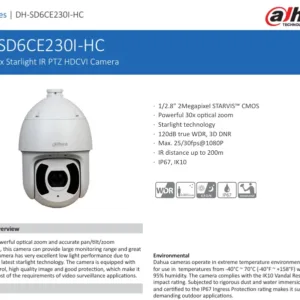 DH-SD6CE230I-HC-S3 2MP 30x Starlight IR PTZ HDCVI Camera