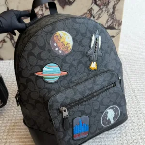 Coach double zipper compartment men’s space backpack