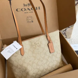 Coach single-sided zipper tote shopping hand bags