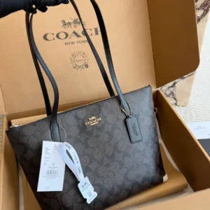 Coach single-sided zipper tote shopping hand bags