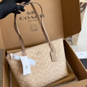 Coach single-sided zipper tote shopping hand bags
