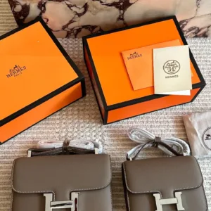 Hermes Palm Pattern Cow Leather Tote Hand bags