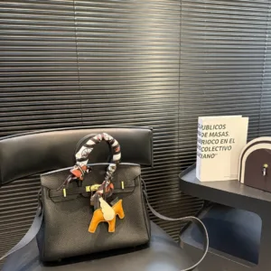 Hermes Platinum 25 Color blocked Inner Togo Tote Hand Bags