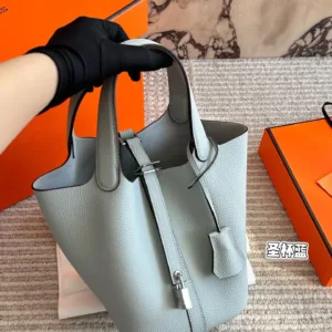 Hermes TC leather vegetable basket Tote Hand bags