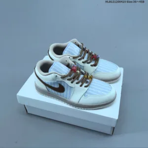 Air Jordan 1 Low Striped AJ1 Low Top Casual Board Shoes