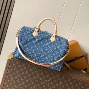M14430 Speedy Soft 30 Monogram Blue Denim Handbags
