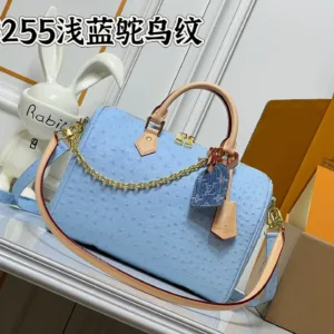M15255 light blue ostrich pattern handbags