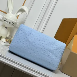M15255 light blue ostrich pattern handbags