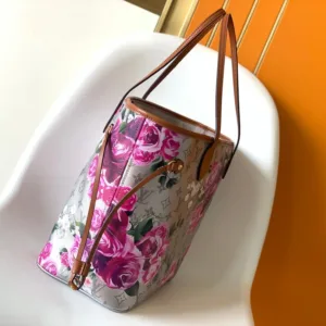 M21352 Garden Neverfull MM Monogram Floral Flower Tote Bag