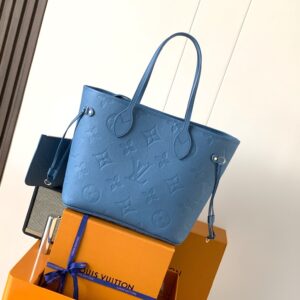 Blue Neverfull MM Mid Size Leather M27358 Tote Handbags